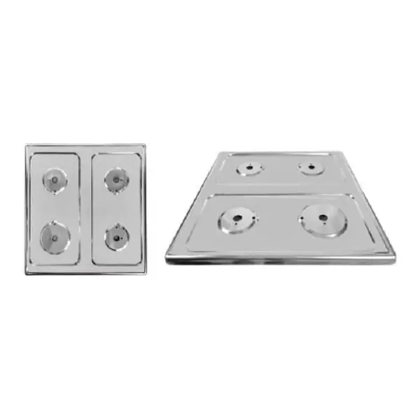 Mesa gas 20 plana inox brillante encendido eléctrico Abba